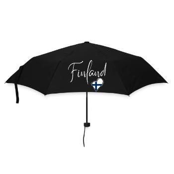 Ich liebe Finnland, hergestellt in Finnland - Regenschirm (klein) - Schwarz - Vorne