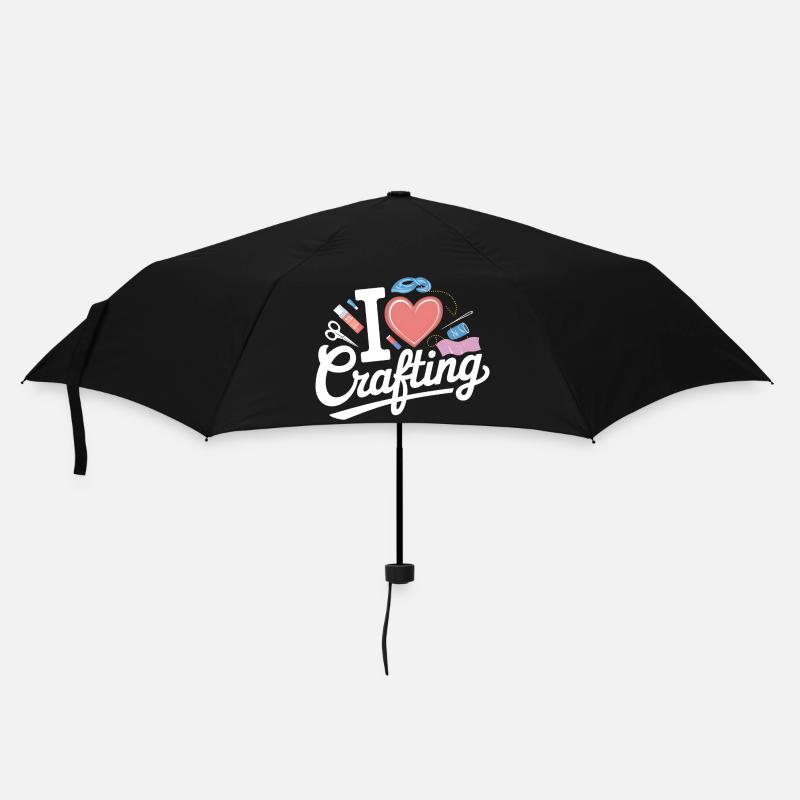 Ich liebe Basteln - Regenschirm (klein) - Schwarz