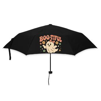 Motif d'Halloween avec un dicton drôle et mignon « Boo-tiful Ghost » - Parapluie standard - noir - Devant