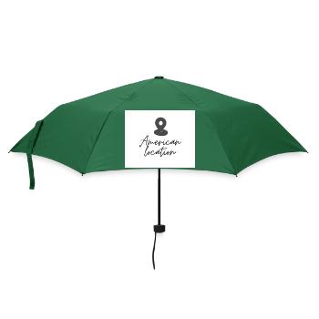 Amerikanischer Standort Pin - Regenschirm (klein) - Flaschengrün - Vorne