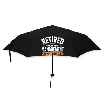 Retired Under New Management See Wife for Details - Umbrella (small) - black - Front