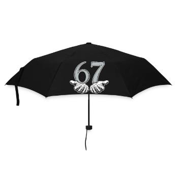 Funny 67 Meme Hands Gen Alpha Humor - Umbrella (small) - black - Front