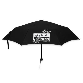 Gier frisst Hirn - phonetic art - Regenschirm (klein) - Schwarz - Vorne