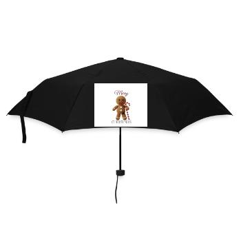 Gingerbread man with candy cane - Umbrella (small) - black - Front