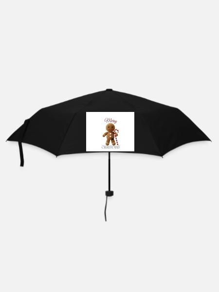 Gingerbread man with candy cane - Umbrella (small) - black