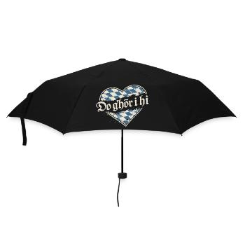 Do g’hör i hi – Bayerisches Herz Dialekt - Regenschirm (klein) - Schwarz - Vorne