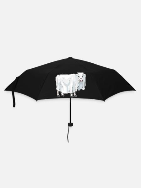Kuh Halloween Geist - Regenschirm (klein) - Schwarz