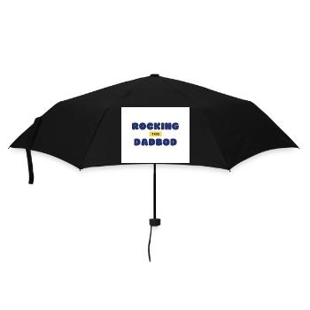 Er rockt diesen Papa-Körper - Regenschirm (klein) - Schwarz - Vorne