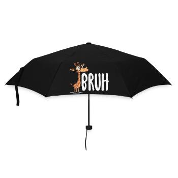 Bruh Giraffe with Glasses Funny Meme - Umbrella (small) - black - Front