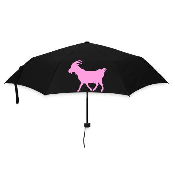 Ziege rosa G.O.A.T. - Regenschirm (klein) - Schwarz - Vorne
