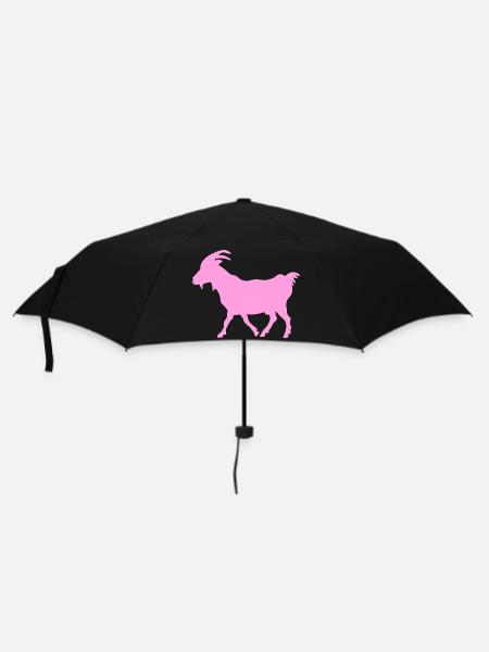 Ziege rosa G.O.A.T. - Regenschirm (klein) - Schwarz