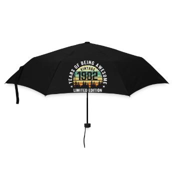 Legendär seit 1982, Vintage Edition 1982 Retro - Regenschirm (klein) - Schwarz - Vorne