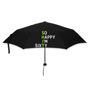 Tellement heureuse d’avoir soixante ans - Parapluie standard - noir - Devant
