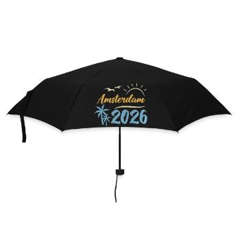 Amsterdam 2026 - Regenschirm (klein) - Schwarz - Vorne