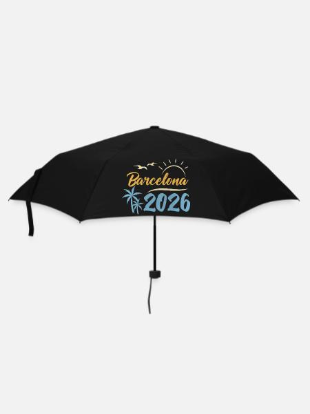 Barcelona 2026 - Regenschirm (klein) - Schwarz