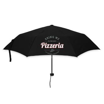 Pizzeria Restaurant Vintage Italien Retro Design - Regenschirm (klein) - Schwarz - Vorne