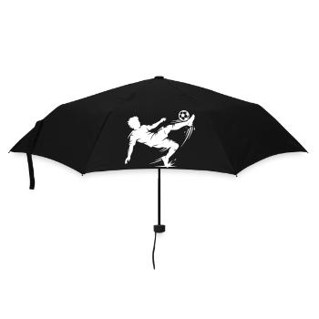 Silhouette de ballon de football en hauteur - Parapluie standard - noir - Devant