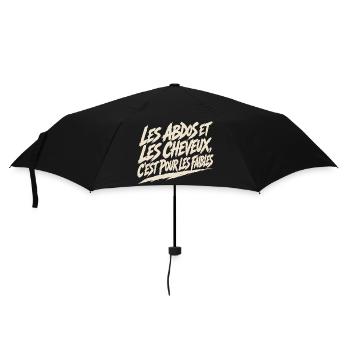 Pas d'abdos ni de cheveux - Humour pour homme - Parapluie standard - noir - Devant