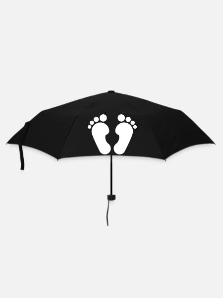 Barfuß, Barfüße - Regenschirm (klein) - Schwarz
