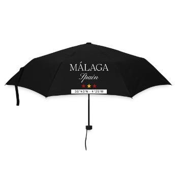 Málaga Spanien Souvenir – Reise minimalistisch - Regenschirm (klein) - Schwarz - Vorne