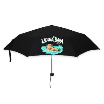 Capybara Lagunabara Sommer Urlaub Meer Tierhumor - Regenschirm (klein) - Schwarz - Vorne
