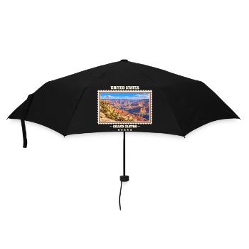 Vereinigte Staaten Grand Canyon Vintage Reisemarke - Regenschirm (klein) - Schwarz - Vorne
