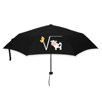 Ente Wurzel aus Kuh, N-te Wurzel aus Q, Mathe Witz - Regenschirm (klein) - Schwarz - Vorne