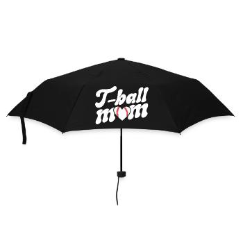 Retro Mama T-Ball-Spieler Baseball-Fan - Regenschirm (klein) - Schwarz - Vorne