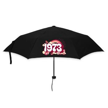 Retro 1973 Geburtstagsfeier Frau 50 Jahre - Regenschirm (klein) - Schwarz - Vorne