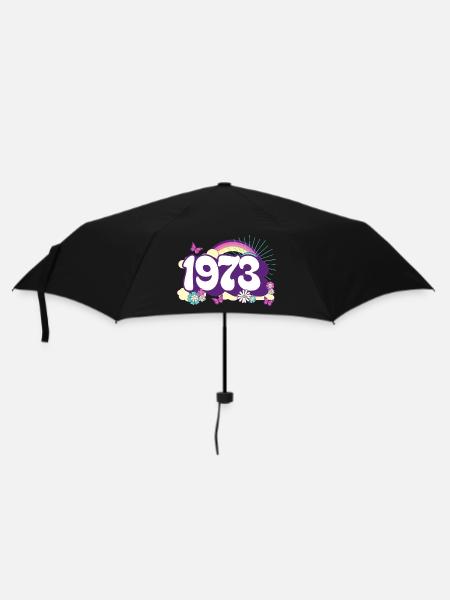 Retro 1973 Fête Anniversaire Femme 50 Ans - Parapluie standard - noir