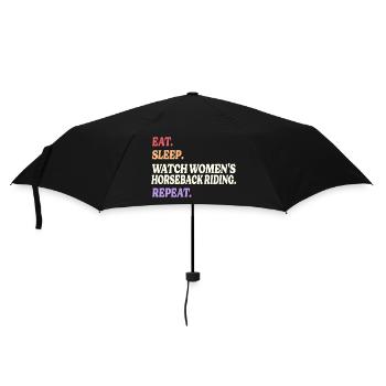 Humor Sport Damen Reiten - Regenschirm (klein) - Schwarz - Vorne