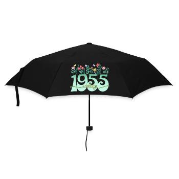 Blumenmuster 1955 Geburtstagsfeier Frau 70 Jahre - Regenschirm (klein) - Schwarz - Vorne