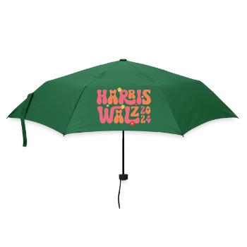 Kamala Harris Walzer Walzer 2024 Retro - Regenschirm (klein) - Flaschengrün - Vorne