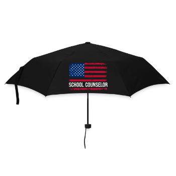 USA Amerikanischer Schulberater - Regenschirm (klein) - Schwarz - Vorne