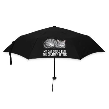 Meine Katze würde das Land besser regieren - Regenschirm (klein) - Schwarz - Vorne