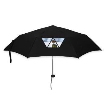 Vogel Dreieck Natur Schnee Winter Geschenk - Regenschirm (klein) - Schwarz - Vorne