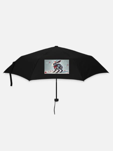 Weihnachtshase - Regenschirm (klein) - Schwarz