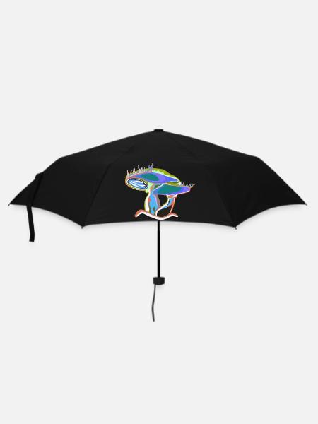 Bunter Pilztraum - Regenschirm (klein) - Schwarz