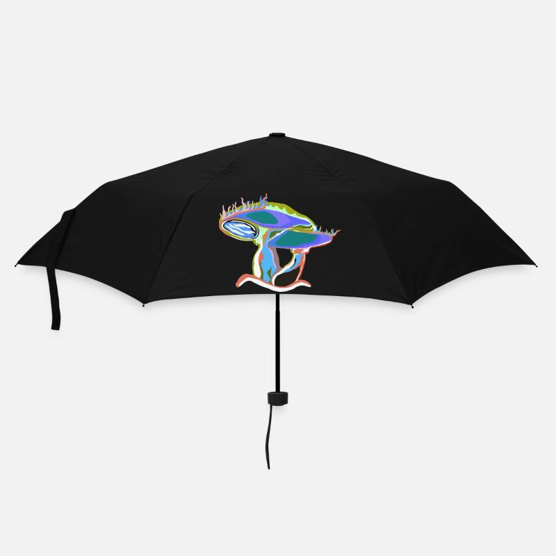 Bunter Pilztraum - Regenschirm (klein) - Schwarz
