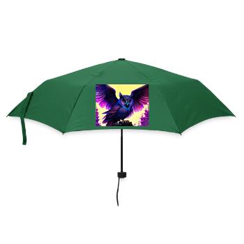 Eule - Regenschirm (klein) - Flaschengrün - Vorne