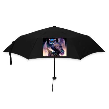 Eule - Regenschirm (klein) - Schwarz - Vorne