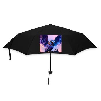 Eule - Regenschirm (klein) - Schwarz - Vorne