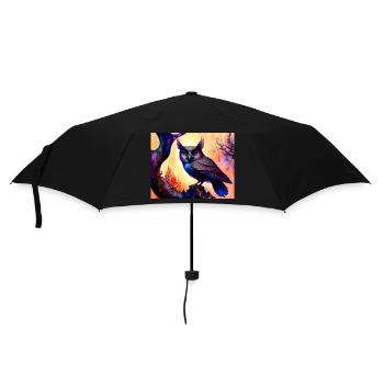 Eule - Regenschirm (klein) - Schwarz - Vorne