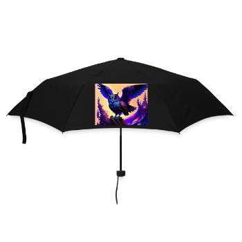 Eule - Regenschirm (klein) - Schwarz - Vorne