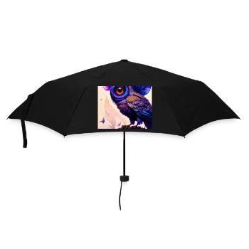 Eule - Regenschirm (klein) - Schwarz - Vorne