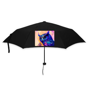 Eule - Regenschirm (klein) - Schwarz - Vorne