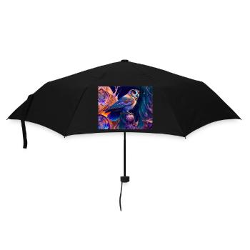 Eule - Regenschirm (klein) - Schwarz - Vorne