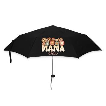 Retro Boho 1970 Maman Formidable Maman Chic - Parapluie standard - noir - Devant