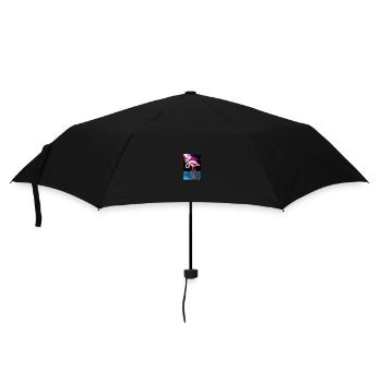 Flamingo Galaxy Gift Idea A.I. Art - Umbrella (small) - black - Front