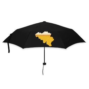 Bierland Belgien Fußball Weltmeisterschaft Europameisterschaft Rotbier Teufel - Regenschirm (klein) - Schwarz - Vorne